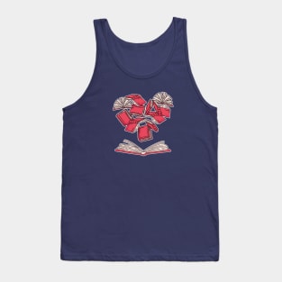 I Love Books | Valentine Heart Made of Flying Books Tank Top